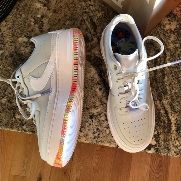 rainbow bottom air force ones